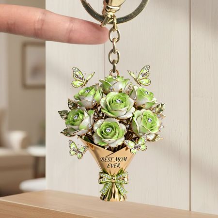 Mother's Day Flower Butterfly Keychain - Personalized Gifts For Mom Keychain