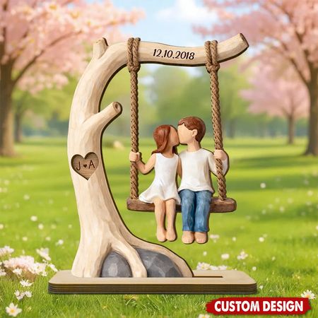Personalized Rustic Swing Wooden Plaque – Gift For Couples