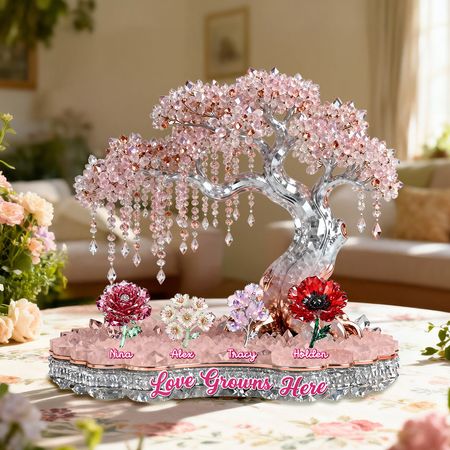 Floral Garden Acrylic Plaque - Personalized For Grandma  Mom