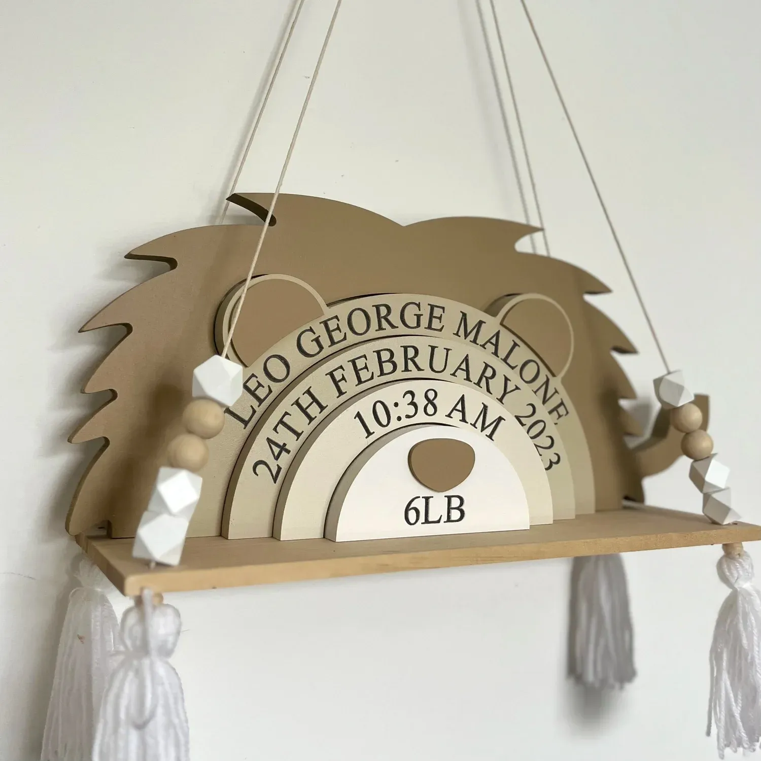 Personalized Lucky Lion Stacking Game — Creative Newborn Keepsake
