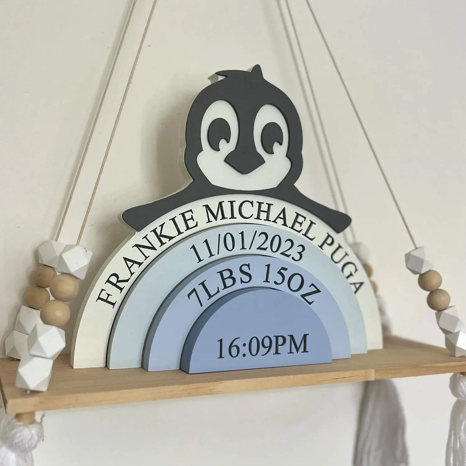 Personalized & Adorable Baby Penguin Stacking Toy — Creative Newborn Keepsake
