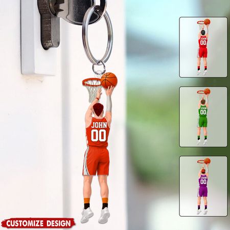 Personalized Back View Basketball Keychain - Gift For Basketball Lovers
