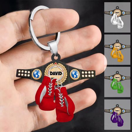 Personalized Boxing Glove Keychain Gifts For Boxing Lovers