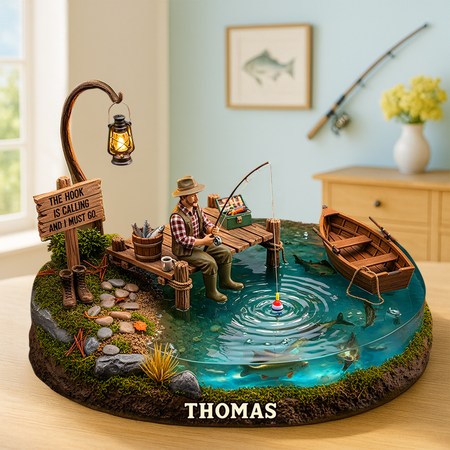 Fishing Man Acrylic Plaque - Personalized Gifts For Fishers