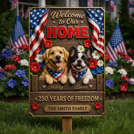 Welcome To Our Home Metal Sign - Custom Photo 250 USA