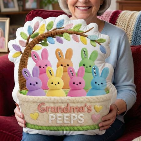 Grandma Peep Easter Custom Shape Pillow - Personalized Gifts For Grandma