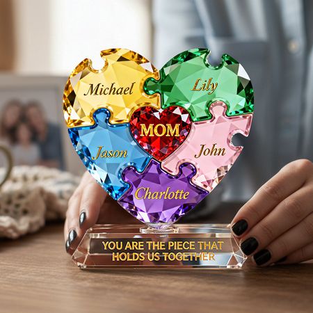 Puzzle Pieces Acrylic Plaque - Personalized Gifts For Mother's Day