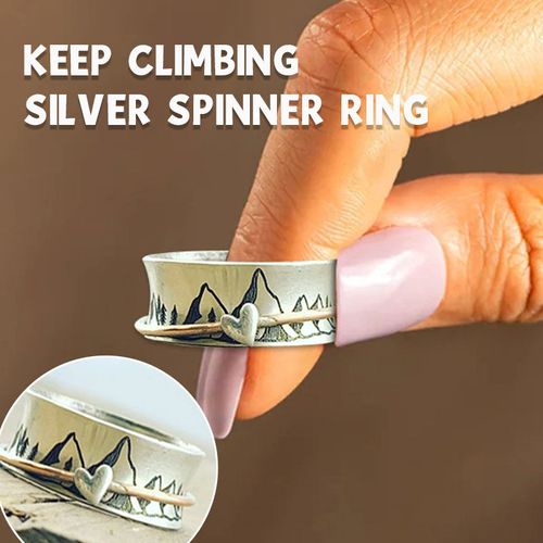 Keep Climbing Silver Spinner Ring💝