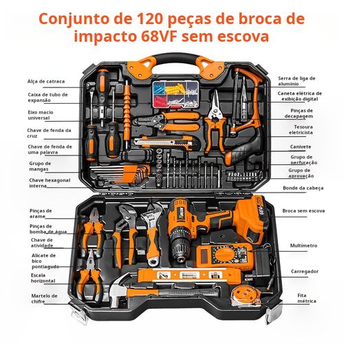 ⛏️Kit essencial para casa: caixa de ferramentas multifuncional + furadeira elétrica de alta potência⛏️(SALE)