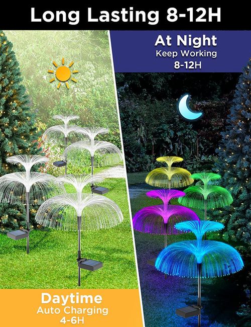 Solar-Powered Multicolor LED Jellyfish Light