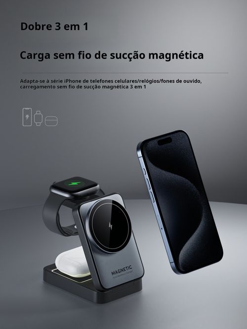 Carregador Sem Fio 3-em-1