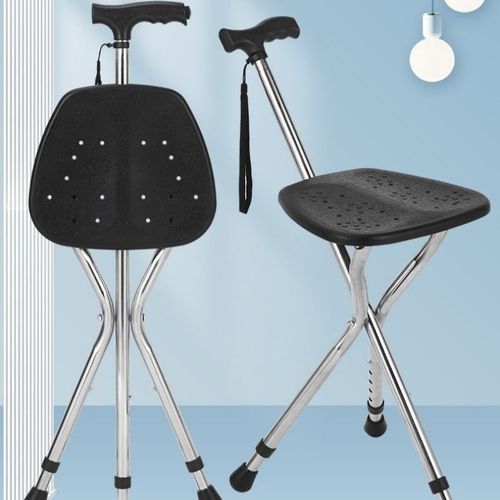 Caneleira de Caminhada Dobrável Leve Ajustável Extensível Portátil com Cinto de Borracha