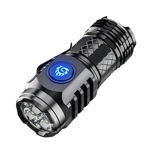 USB Recarregável Luz Alemão 3 Eyed Mini Flash Super Power Lanterna Polegar Tamanho Lanterna 3 Eyed Monster Lanterna