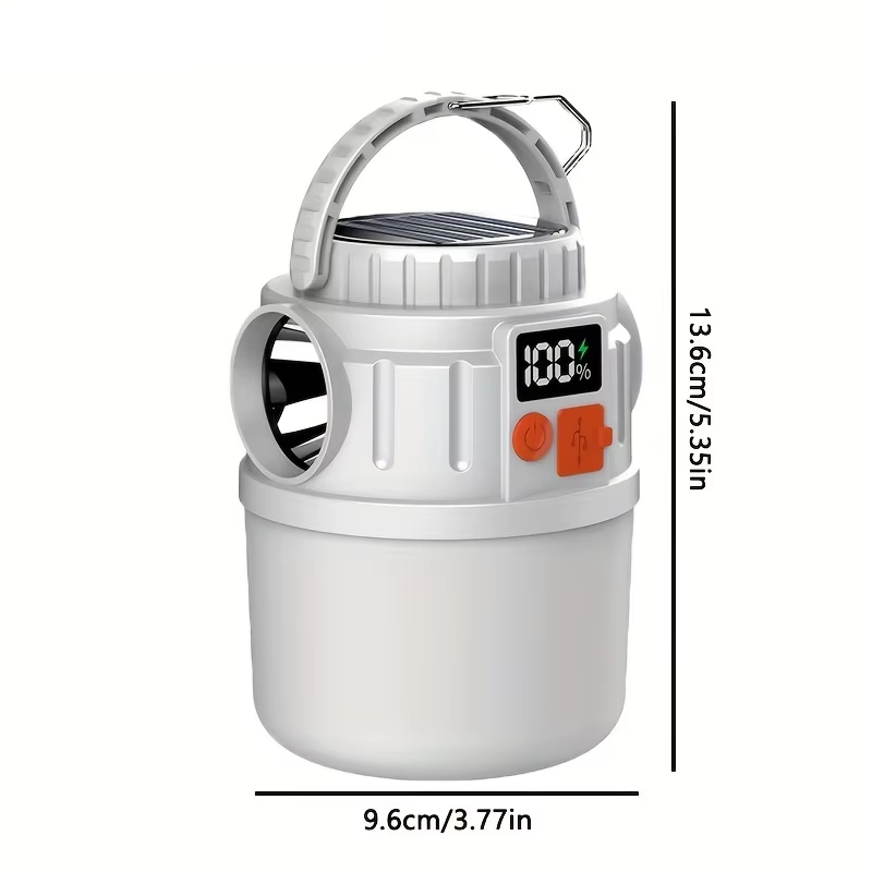 Nova Lanterna de Camping Solar com Display Digital 2026 | Lanterna com Controle Remoto e 3 Fontes de Luz & Power Bank