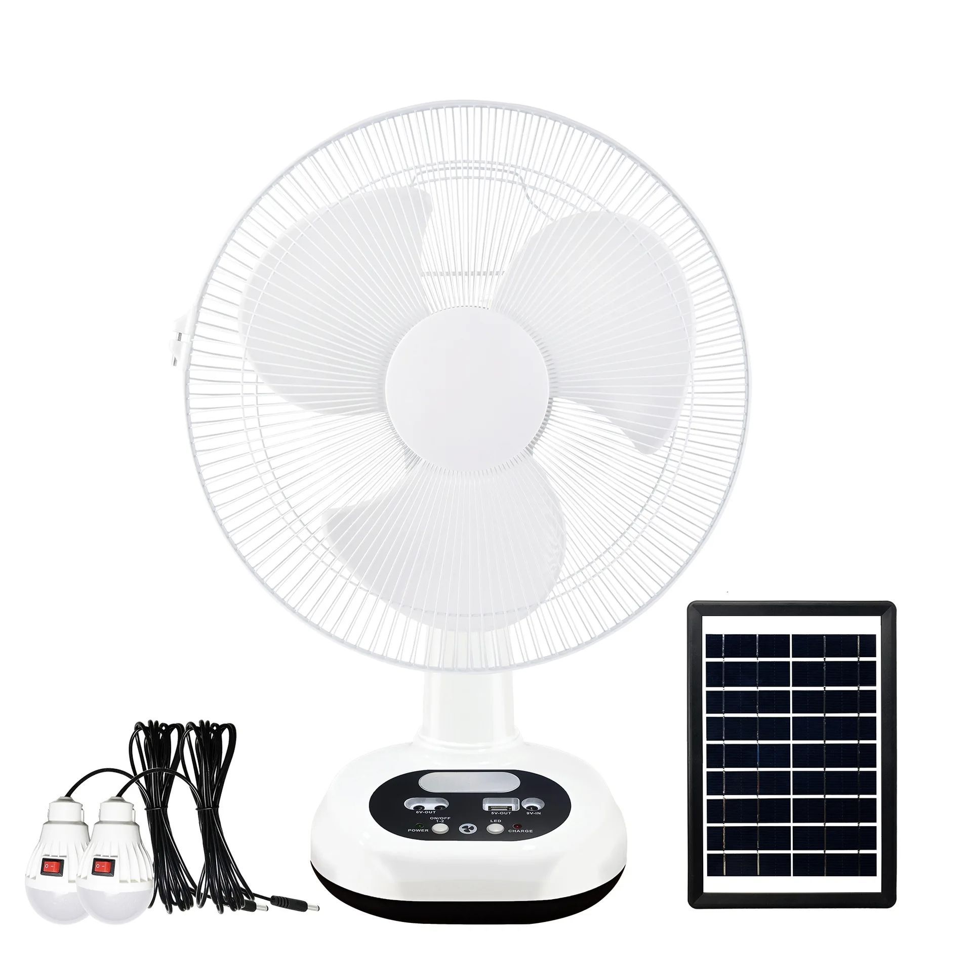Ventilador Solar Conjunto Balançando A Cabeça Ventilador De Carregamento Lâmpada Stand Ventilador