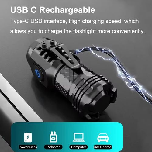 USB Recarregável Luz Alemão 3 Eyed Mini Flash Super Power Lanterna Polegar Tamanho Lanterna 3 Eyed Monster Lanterna
