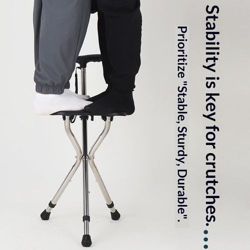 Caneleira de Caminhada Dobrável Leve Ajustável Extensível Portátil com Cinto de Borracha