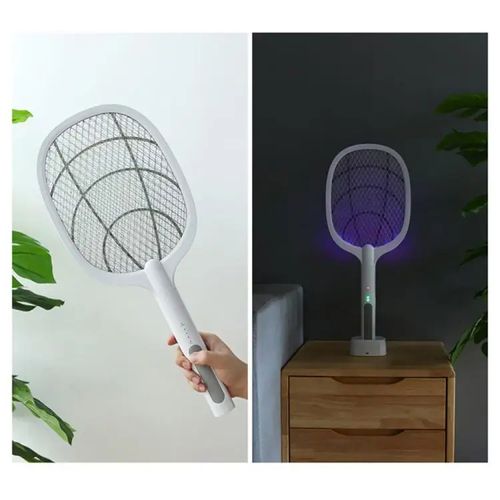 Mosquito Killer Racket Elétrica Recarregável Lâmpada Led