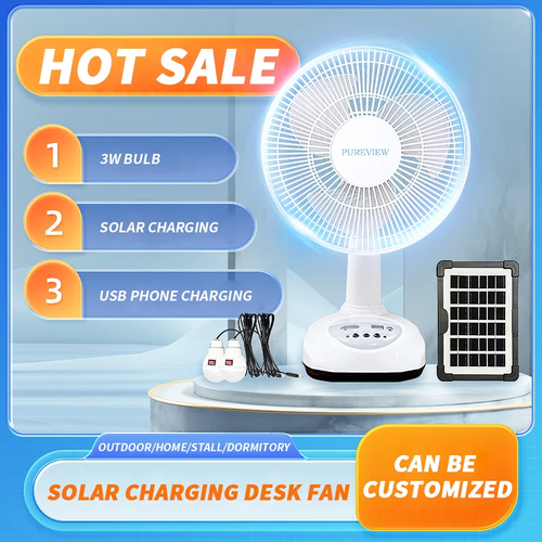 Ventilador Solar Conjunto Balançando A Cabeça Ventilador De Carregamento Lâmpada Stand Ventilador