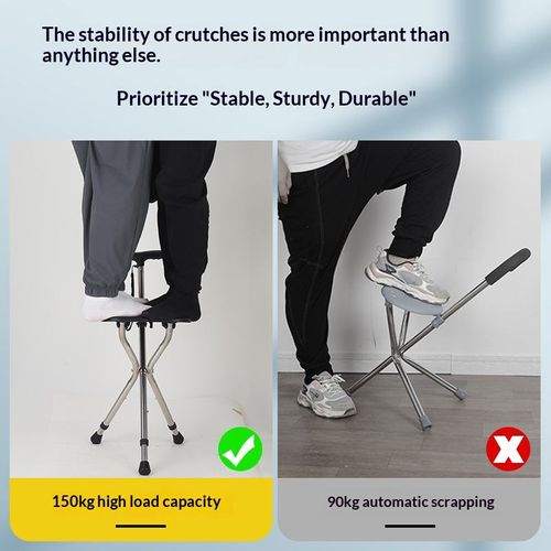 Caneleira de Caminhada Dobrável Leve Ajustável Extensível Portátil com Cinto de Borracha