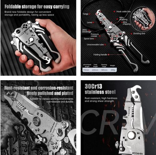 🔧Multifunctional Folding Wire Stripper