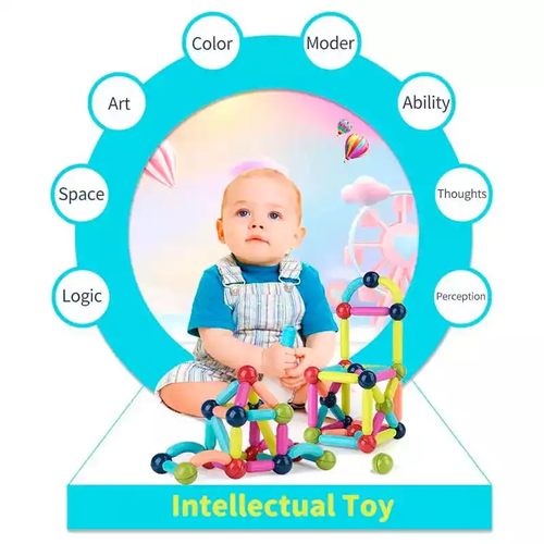 Magnetic building block set for kids (42 pieces) | SUPERBLOCK