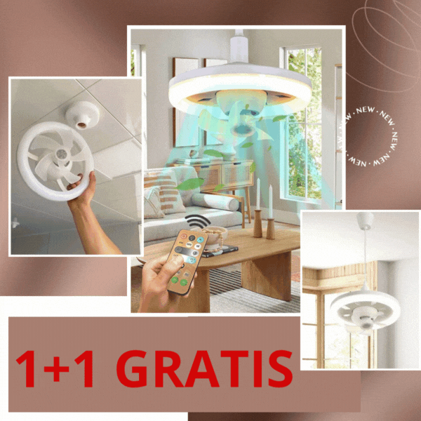 LED Smart Fan Light with Remote Control  Adjustable Wind & Dimmable Light  Easy E27 Installation  For Living Room, Bedroom