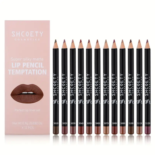 12Pcs Matte Non-stick Lip Liner
