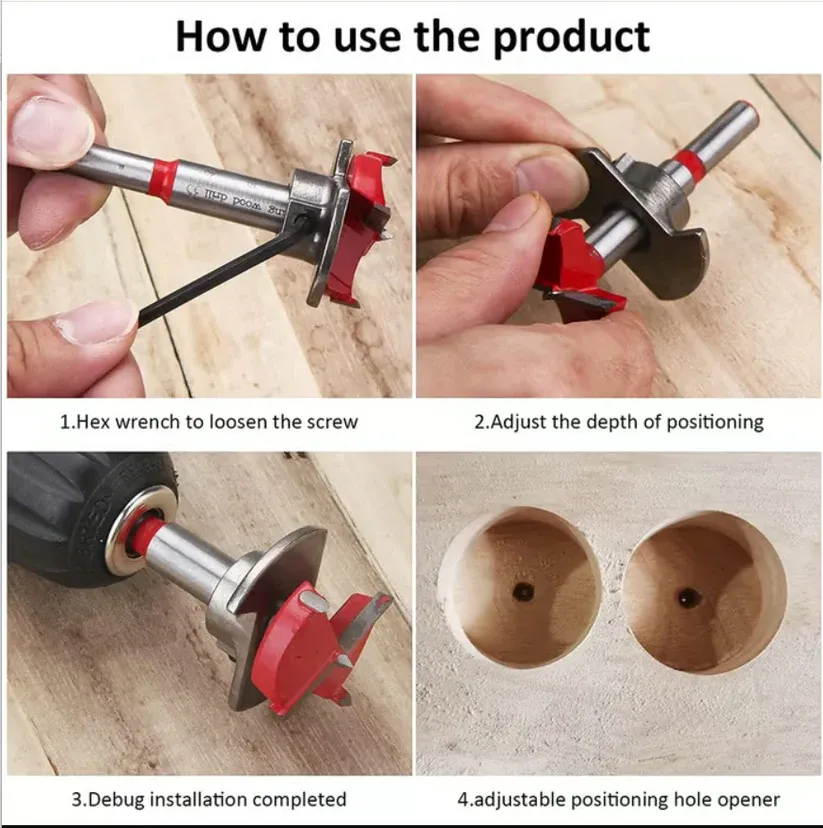 🔥🔥Off Positioning Woodworking Drill Bit Set(Pack of 5)