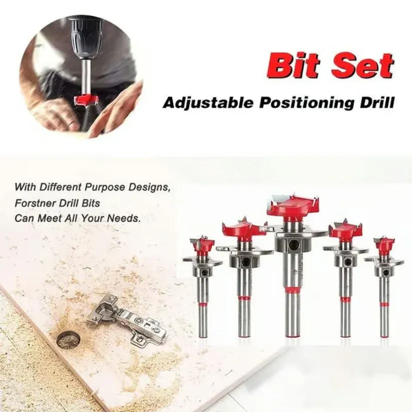 🔥🔥Off Positioning Woodworking Drill Bit Set(Pack of 5)