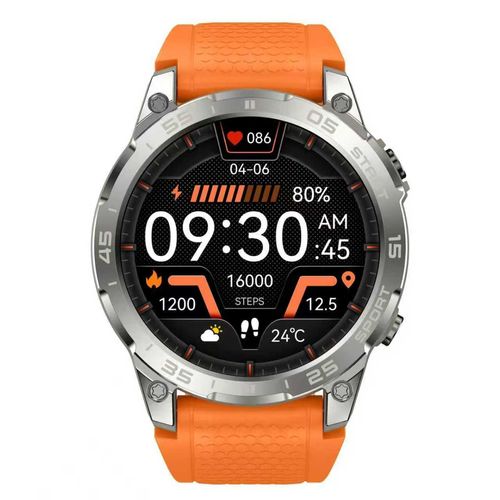 GPS smartwatch KC82 BT appel 400 mah batterie 1.45 pouces écran rond 1ATM étanche surveillance de santé sport smartwatch homme