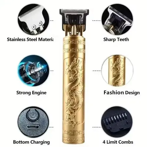 🔥🔥🔥USB hair clipper electric professional haircut rechargeable retro metal shaving machine electric clipper