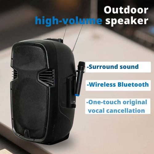 Ghana Must-Have High-Volume Bluetooth Outdoor Speaker with Wireless Mics – Ideal for Parties, Gatherings & More!