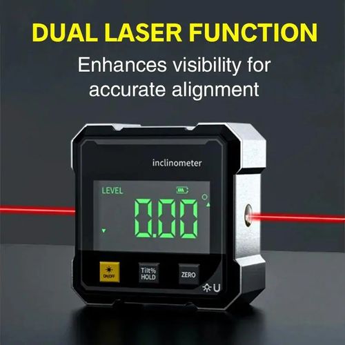 High-precision digital laser inclinometer and electronic angle measuring tool