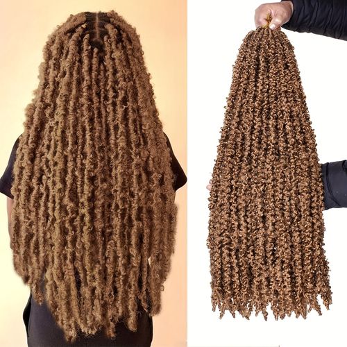 Distressed butterfly locs with hair extensions for dreadlocks
