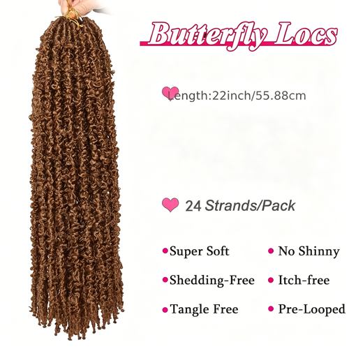 Distressed butterfly locs with hair extensions for dreadlocks