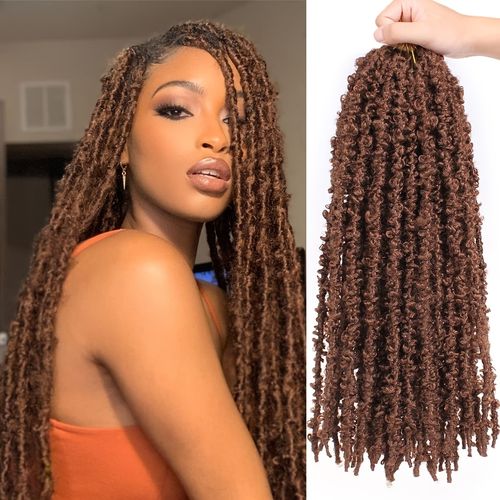 Distressed butterfly locs with hair extensions for dreadlocks
