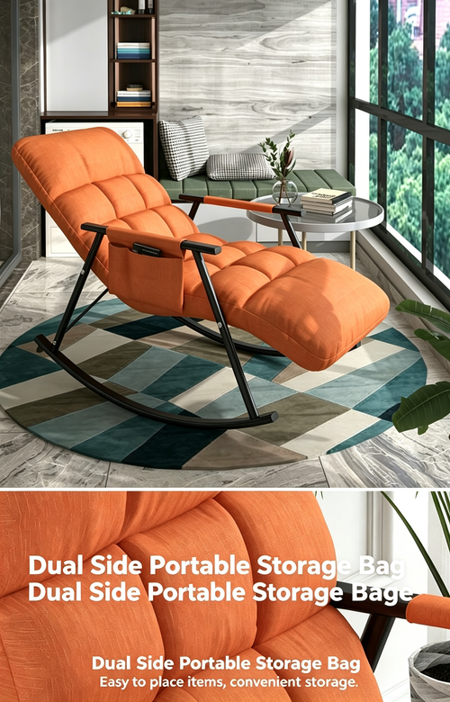 Modern‑frame fabric recliner rocking chair