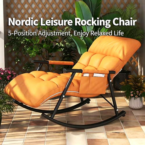 Modern‑frame fabric recliner rocking chair