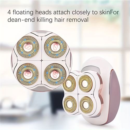 Rechargeable 4-Head Painless Full-Body Hair Remover for Hands and Feet