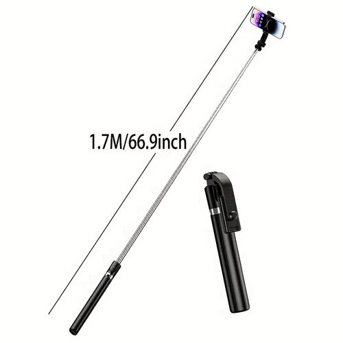 Anti-Shake, Extendable Selfie Stick with Bluetooth Remote