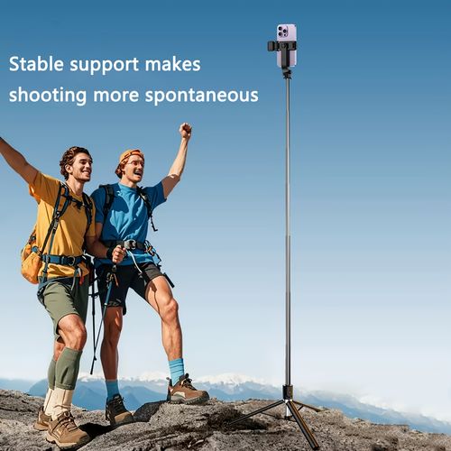 Anti-Shake, Extendable Selfie Stick with Bluetooth Remote