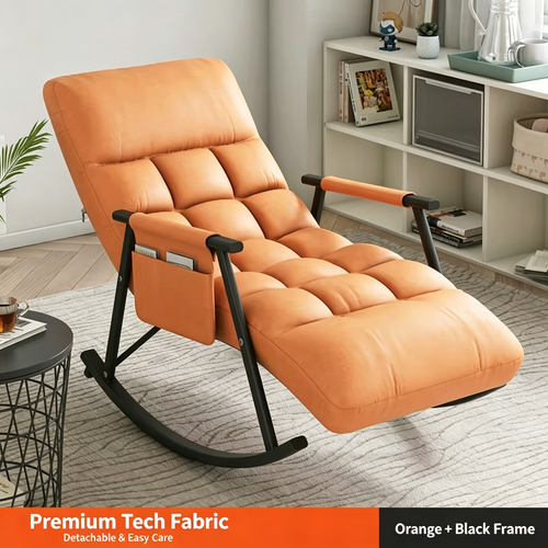 Modern‑frame fabric recliner rocking chair