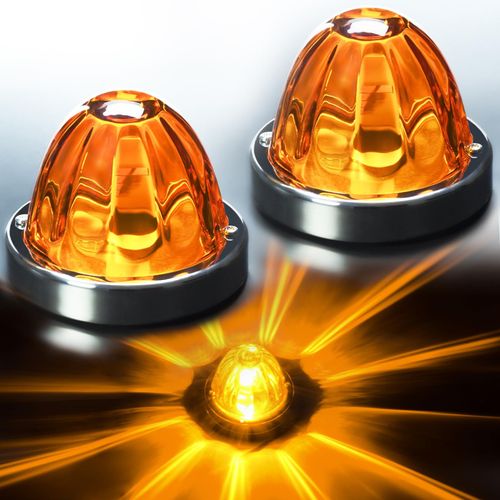 🔥HOT SALE🔥 COD！Two-Tone Watermelon-Shaped LED Truck Side Marker Lights, Vehicle Chassis Lights (Constant On + Strobe) Safety Indicator Lights
