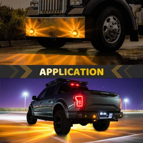🔥HOT SALE🔥 COD！Two-Tone Watermelon-Shaped LED Truck Side Marker Lights, Vehicle Chassis Lights (Constant On + Strobe) Safety Indicator Lights