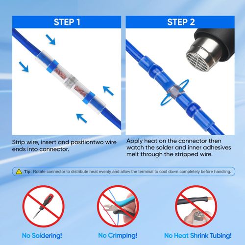 🔥HOT SALE🔥 COD！110 Pcs Heat Shrink Wire Connectors, Solder Seal Butt Connectors Kit Waterproof Marine Electrical Splice Terminals