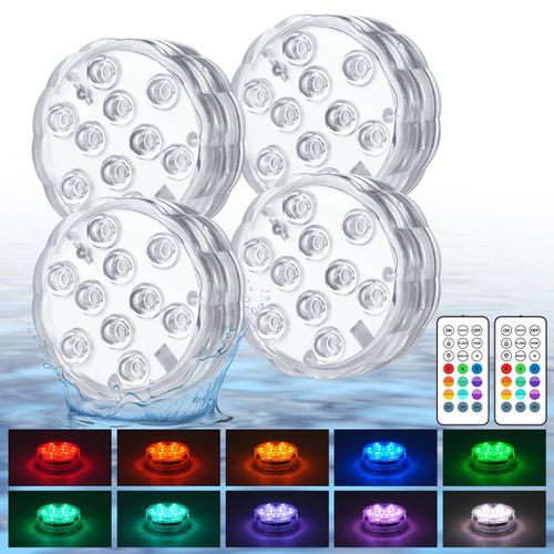 🔥HOT SALE🔥 COD！Remote Control Color Changing Waterproof LED Submersible Pool Light For Outdoor Swimming Pool