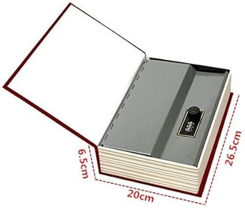 ALANES Book Safe with Combination Lock, Dictionary Diversion Safe Storage Box for Cash and Jewelry, Secret Hidden Compartment (Red)