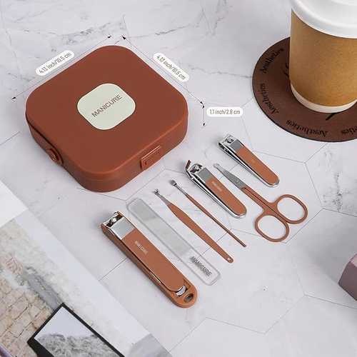 8-in-1 Manicure Pedicure Kit for Men & Women | Stainless Steel Nail Clippers Set