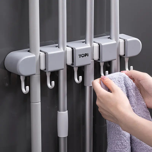 🔥Hot sale -2PCS- Multifunctional Mop Holder with Hook. 🤓This will save another 30% of space.